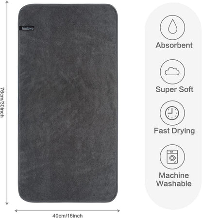 2er Pack Mikrofaser Handtücher 40x76 cm Dunkelgrau Schnell