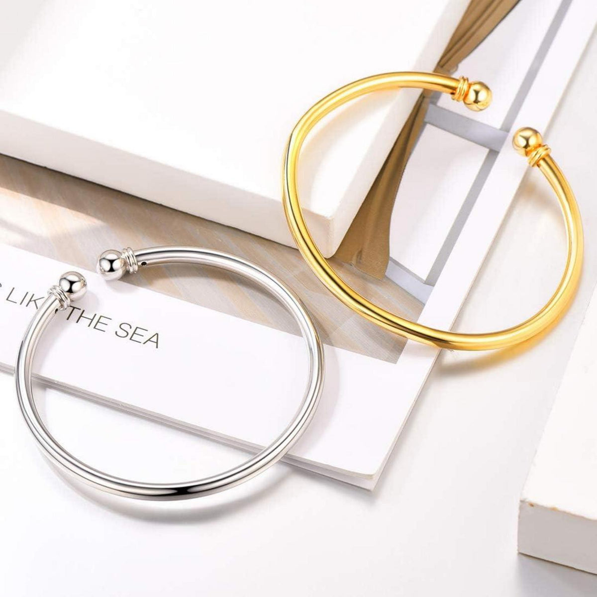 Offener Armreif Manschette 18k vergoldet Silber Accessoire