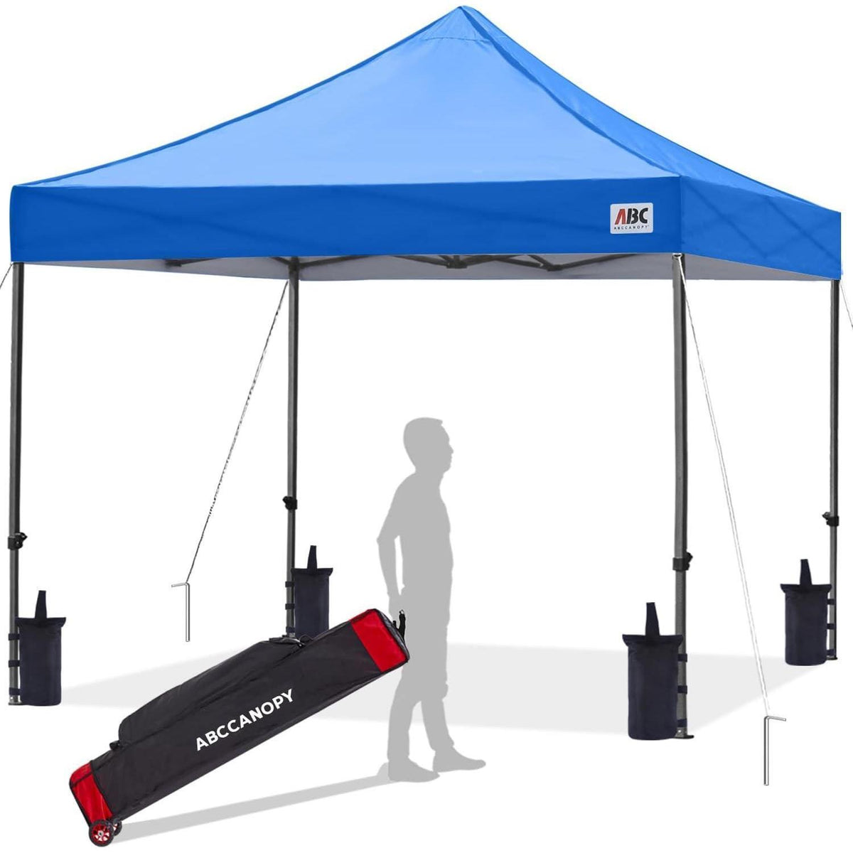 Pop-Up Pavillon Königsblau 2,5x2,5M Wasserdicht mit Rollen und Gewichtstaschen