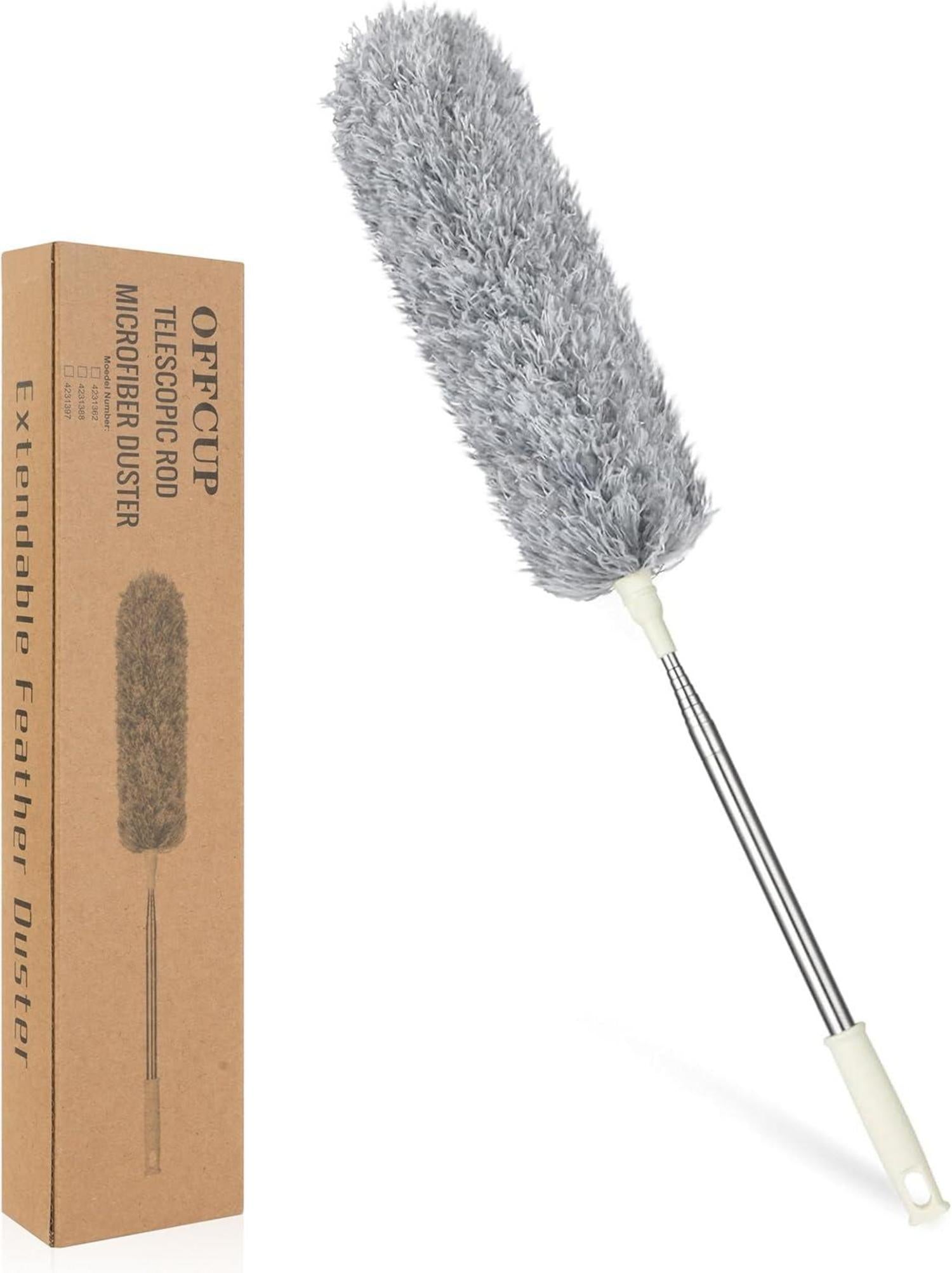 Staubwedel Teleskop Mikrofaser 243cm Edelstahl Stange grau