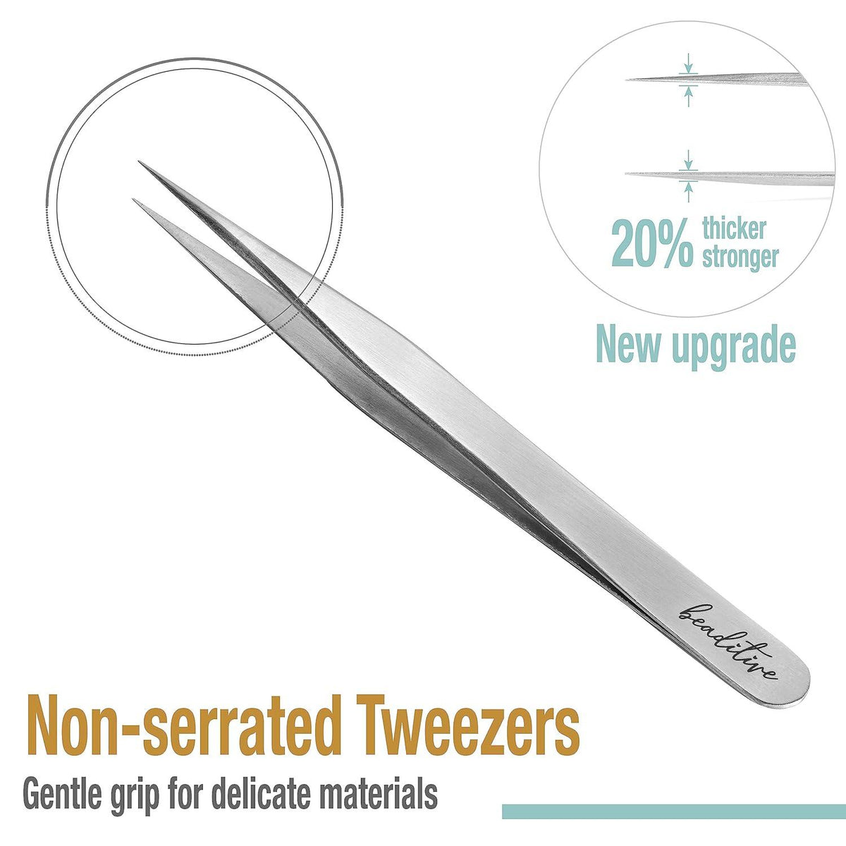 Beaditive 3er-Pack Hochpräzise Pinzetten 4,7-Zoll zum Nähen