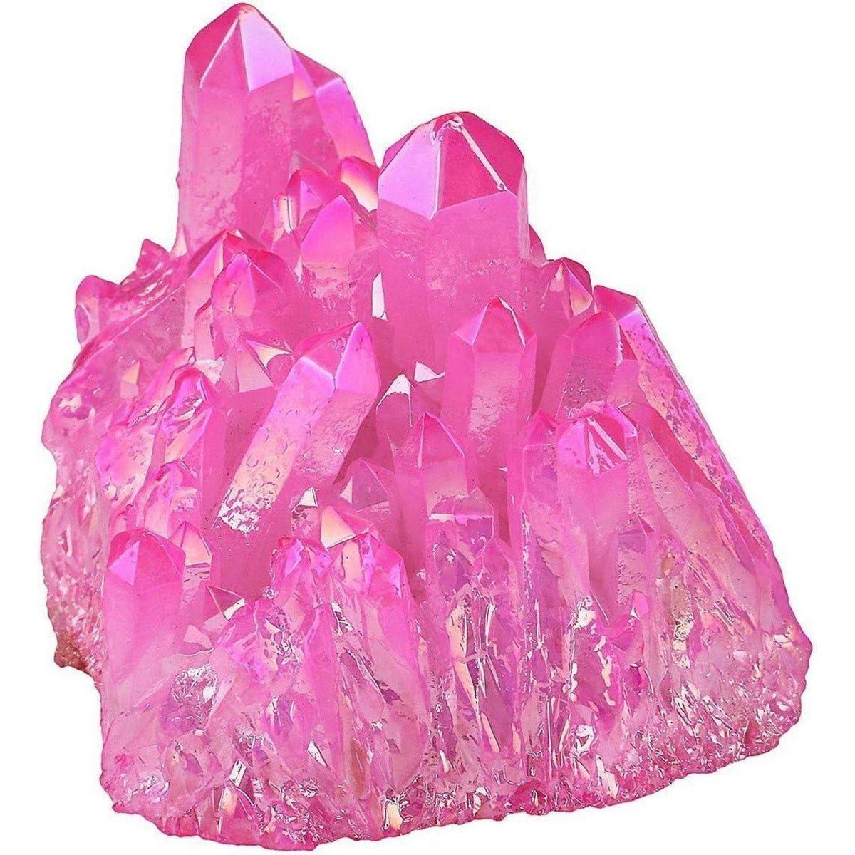 Titan-beschichteter Bergkristall Cluster Fuchsia Schmuckstein Deko