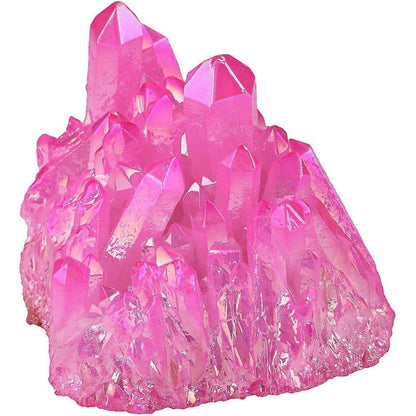 Titan-beschichteter Bergkristall Cluster Fuchsia Schmuckstein Deko