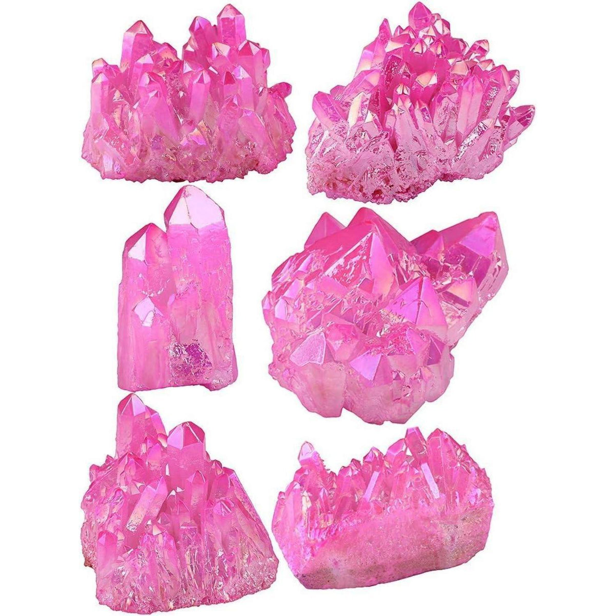 Titan-beschichteter Bergkristall Cluster Fuchsia Schmuckstein Deko
