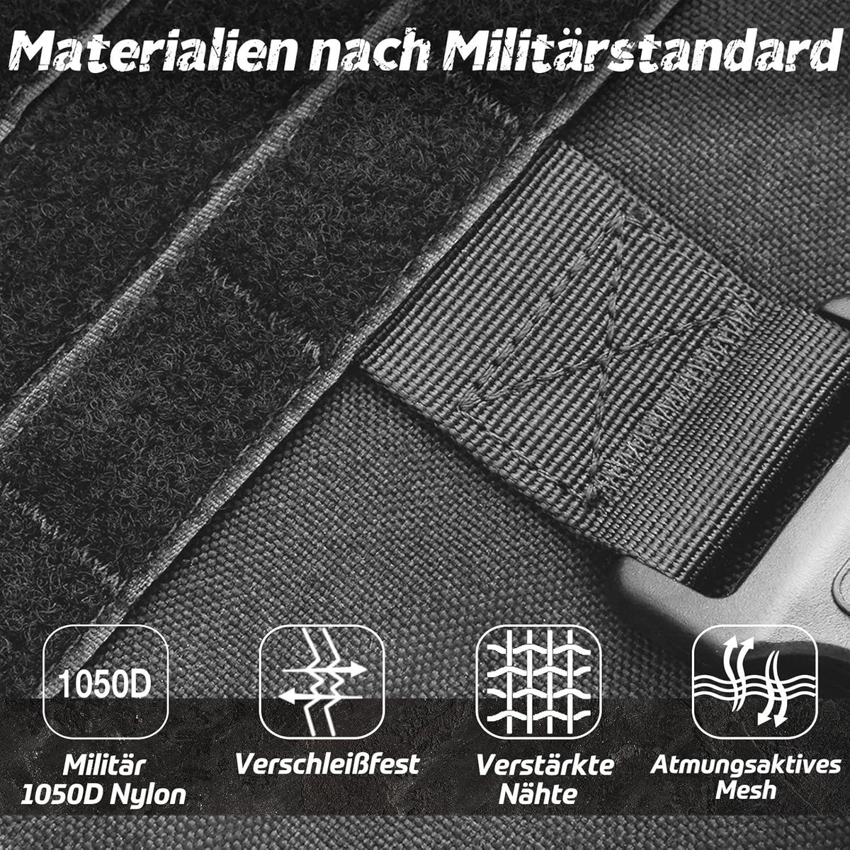 Großes Hundegeschirr No Pull Taktisch MOLLE Schwarz L
