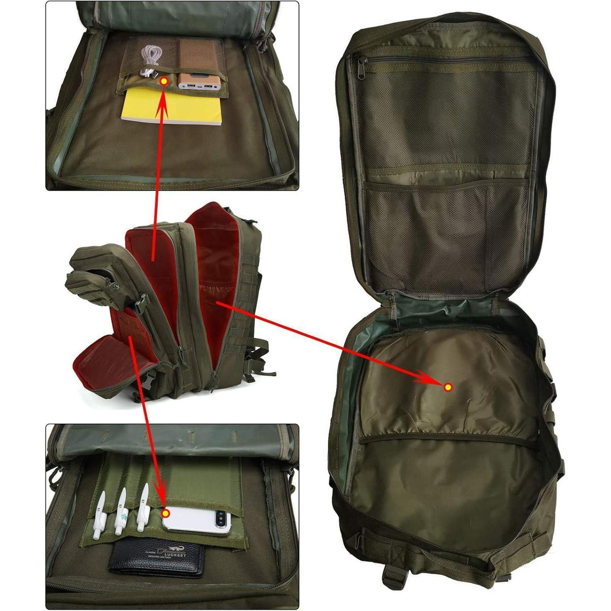 Taktischer Rucksack 40L Militär Survival Armee Molle Olive