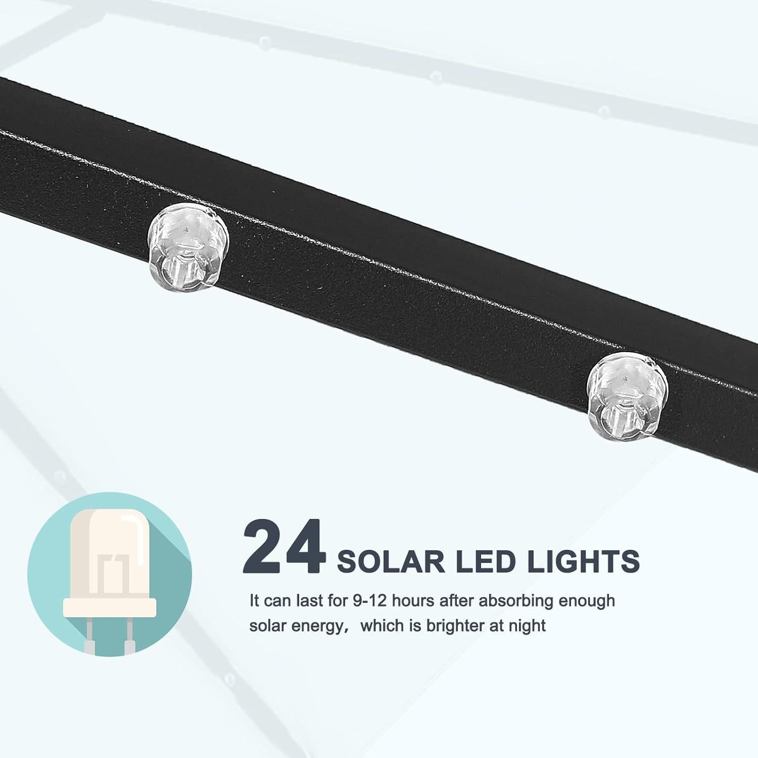 Sonnenschirm mit Solar-LED 230 cm Outdoor Dunkelgrün
