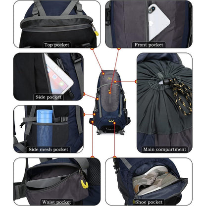 70L Trekkingrucksack Dunkelblau Damen Herren XL