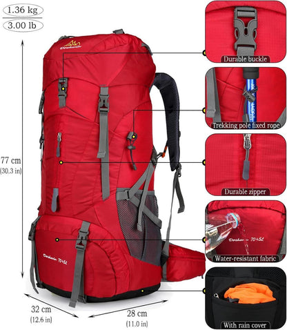 Doshwin 70L Rucksack Camping Trekking Wasserfest Leicht