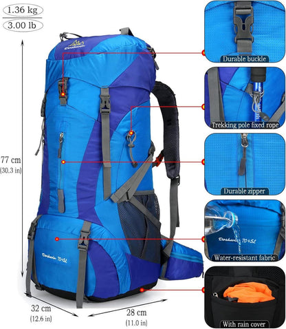 Doshwin 70L Campingrucksack Trekkingrucksack Wanderrucksack