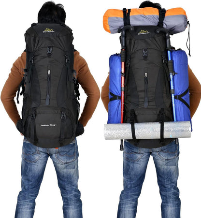 Doshwin 70L Camping Trekking Wanderrucksack wasserdicht Schwarz