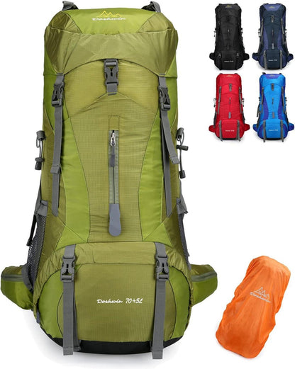 Leichter 70L Mehrzweck Rucksack für Camping, Wandern, Trekking - Grün