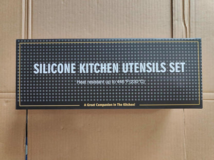 Umite Chef 15-teiliges Küchenutensilien-Set Silikon Schwarz Grau