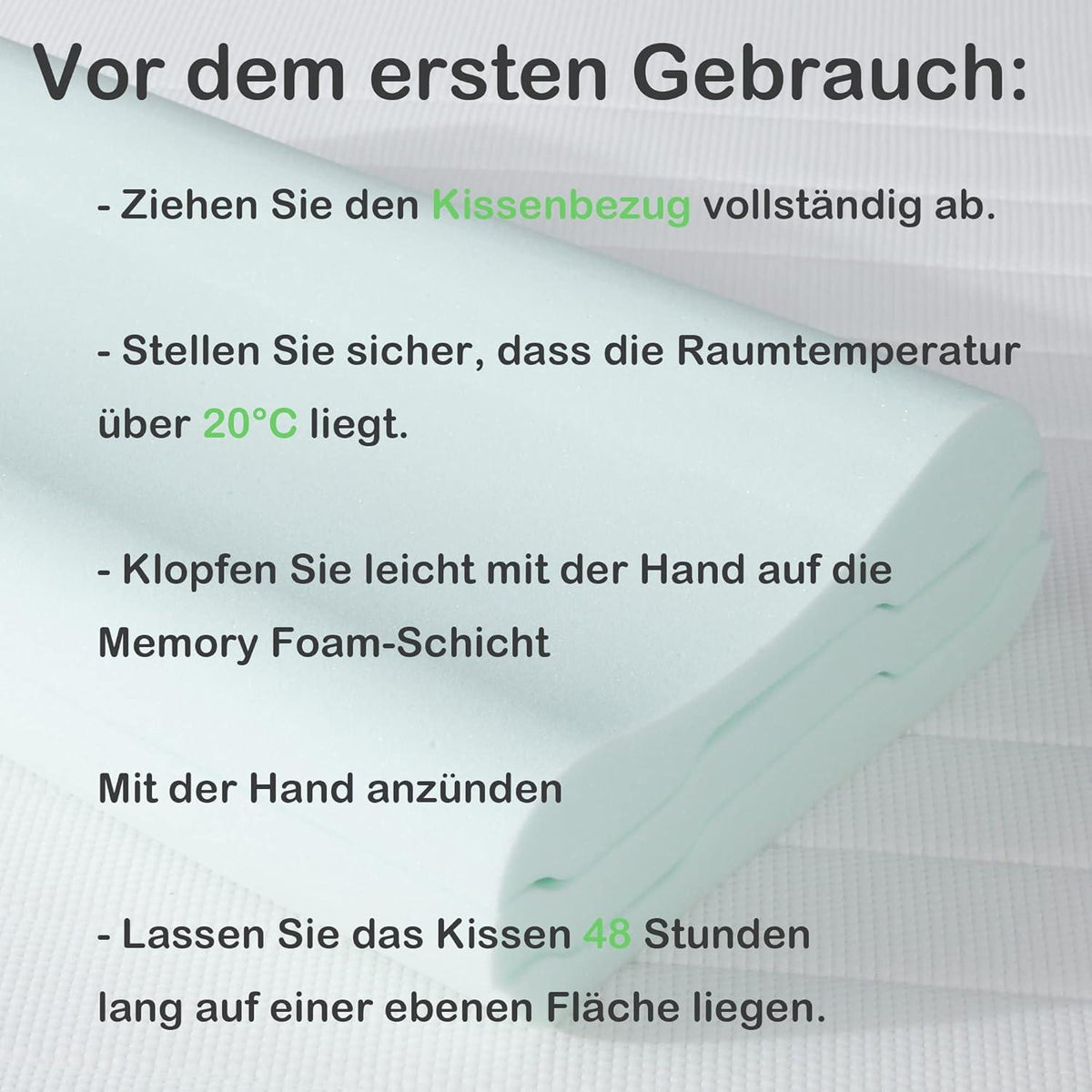 Höhenverstellbares Memory Foam Nackenstützkissen 50D Dichte - 2er Pack