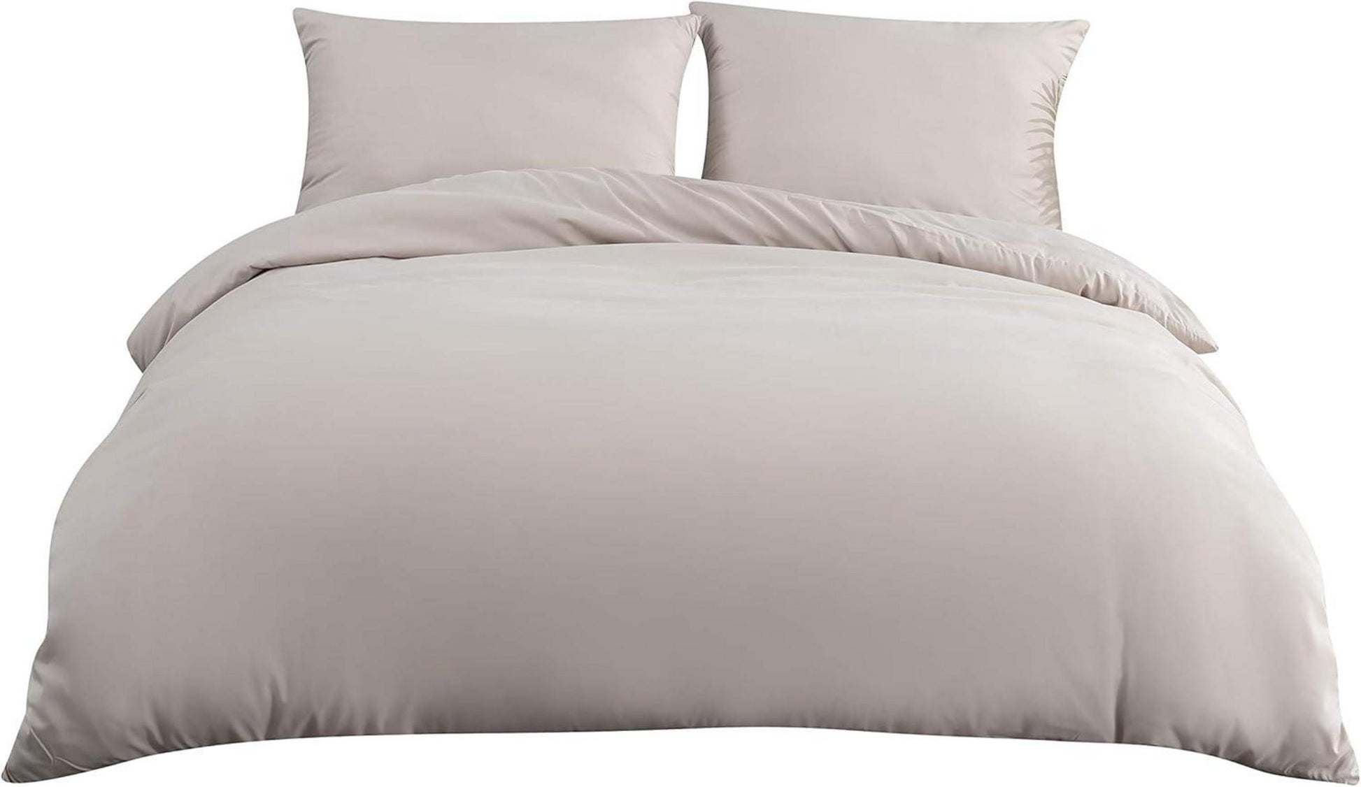 Bettwäsche Beige 155x220 cm Reißverschluss 100% Mikrofaser
