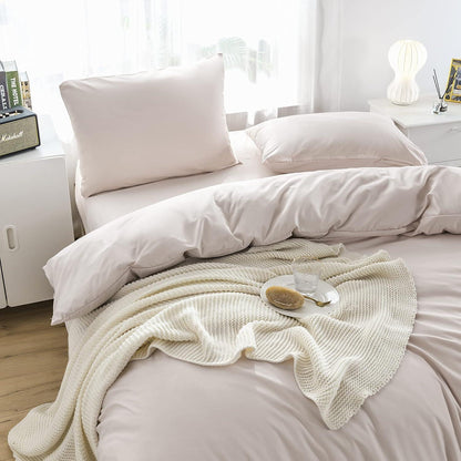 Bettwäsche Beige 155x220 cm Reißverschluss 100% Mikrofaser