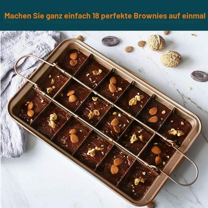 Brownie Backform mit Trennwänden – 31x20cm Backblech