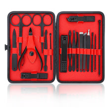 18-teiliges Edelstahl Nagelpflege-Set mit Etui - professionelles