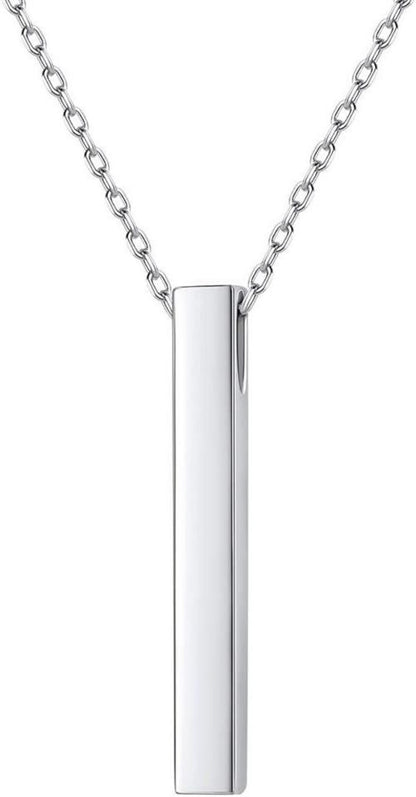 U7 Quader Stab Collier Damen Mädchen Edelstahl vergoldet Fancy Stein