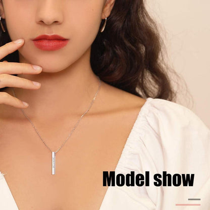 U7 Quader Stab Collier Damen Mädchen Edelstahl vergoldet 925