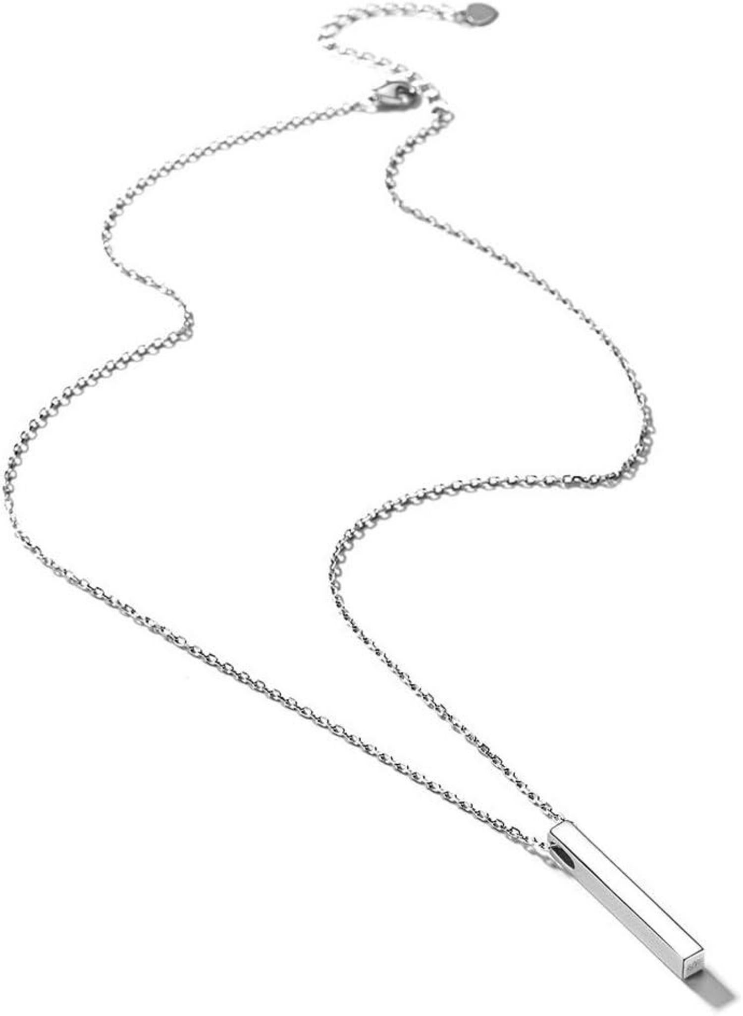 U7 Quader Stab Collier Damen Minimalist Halskette Edelstahl vergoldet