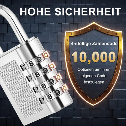 ZHEGE Zahlenschloss Vorhängeschloss 4-stellig für