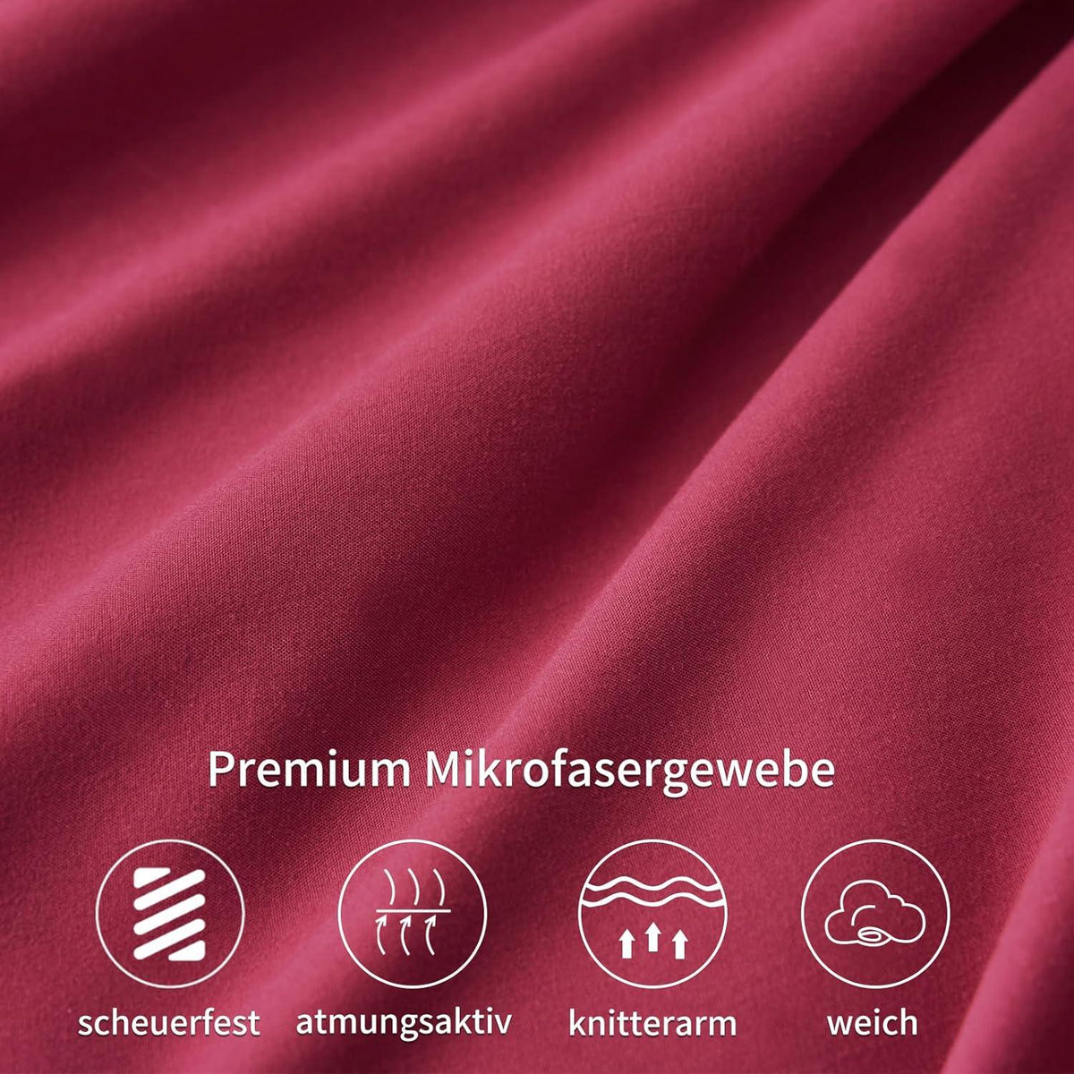 Kissenbezug 80x80 2er Rot Mikrofaser Reißverschluss Pillow Case