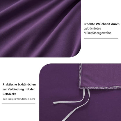 Bettwäsche 220x240 Lila 3teilig Mikrofaser Reißverschluss