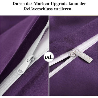 Bettwäsche 220x240 Lila 3teilig Mikrofaser Reißverschluss