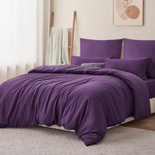 Bettwäsche Set 200x220 Lila Mikrofaser Weich & Bügelfrei