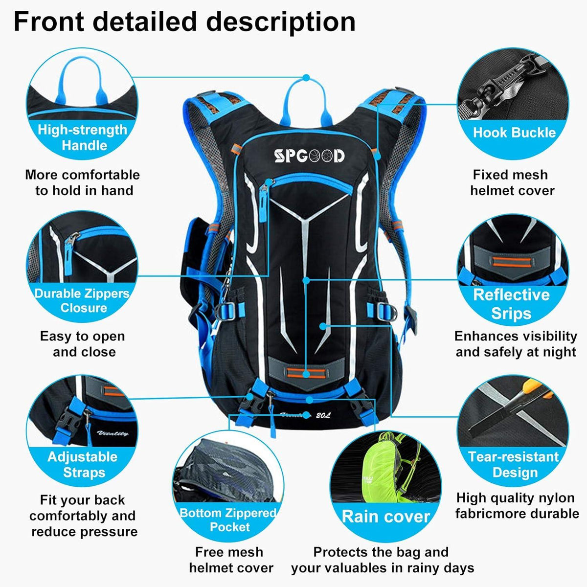 Fahrradrucksack 30L Wasserdichter Ultraleicht Damen Herren