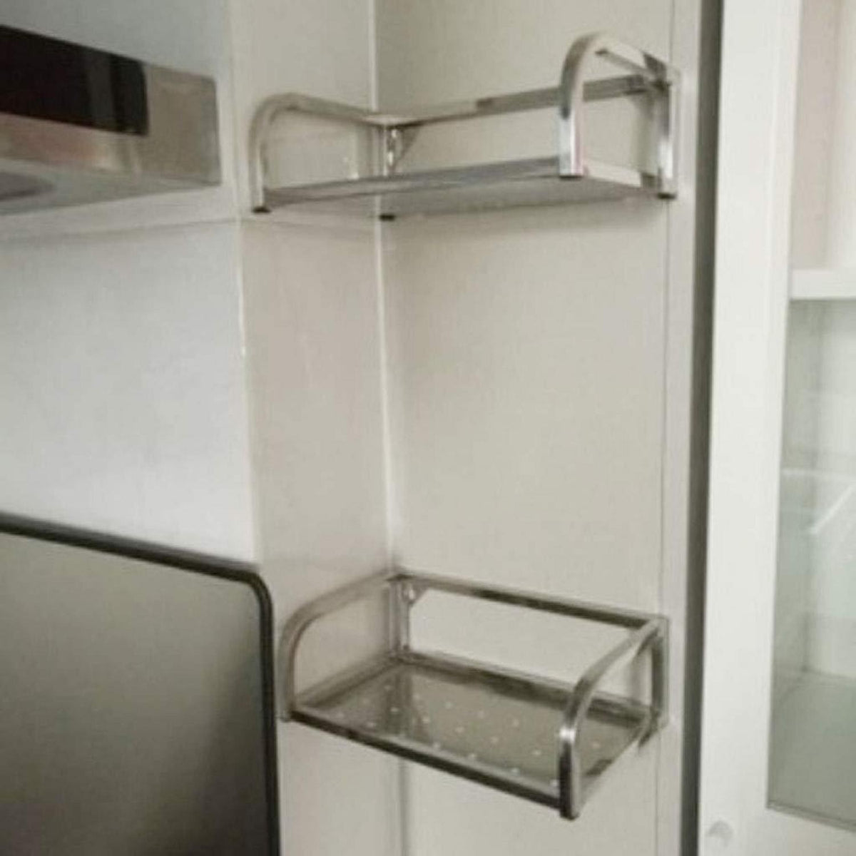 Edelstahl Badregal 2 Stück 20cm Wandmontage