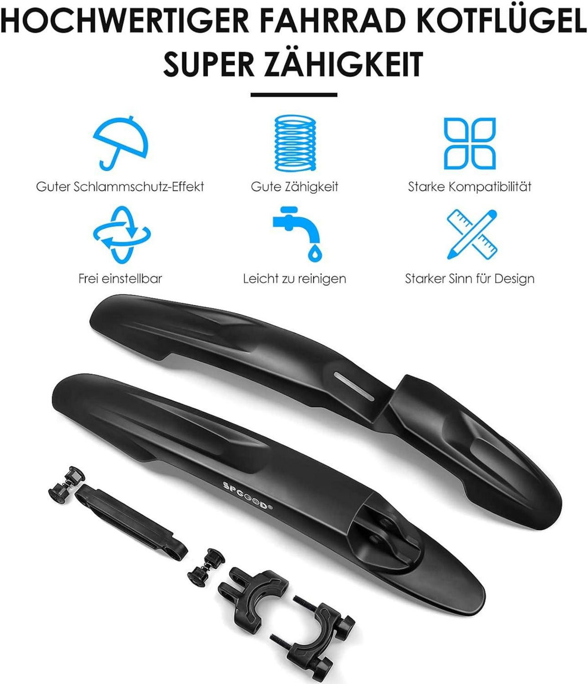 Fahrrad Schutzblech Set Universal 24-29 Zoll Schnellmontage