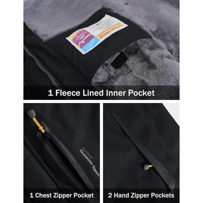 Herren Winterjacke Warm Gefüttert Wasserdicht Skijacke XXL