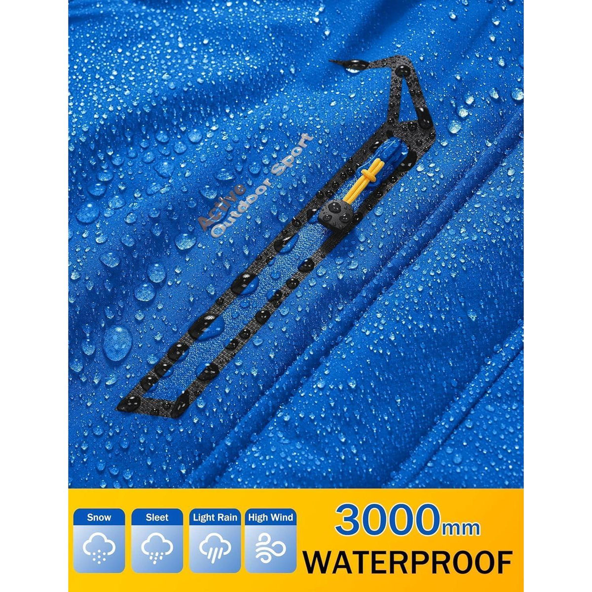 Herren Winterjacke Warm Gefüttert Wasserdicht Skijacke Blau XL
