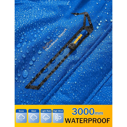 Herren Winterjacke Warm Gefüttert Wasserdicht Skijacke Blau XL