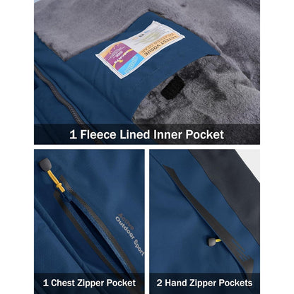 Herren Winterjacke gefüttert wasserdicht – Skijacke XXL