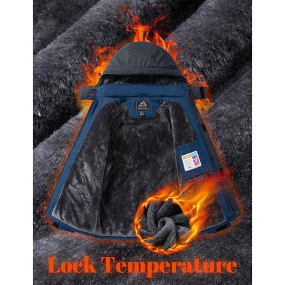 Warme Herren Winterjacke mit abnehmbarer Kapuze, wasserdicht