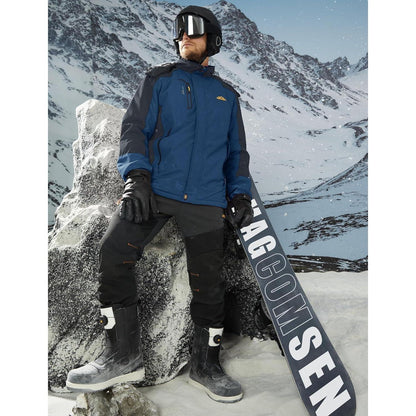 Warme Herren Winterjacke mit abnehmbarer Kapuze, wasserdicht