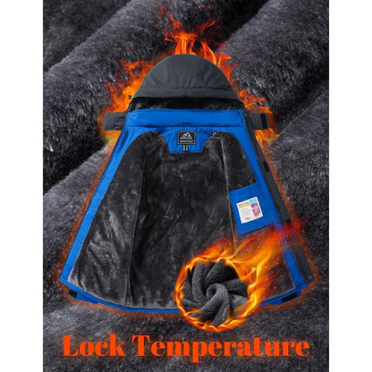 Herren Winterjacke Warm Gefüttert Wasserdicht Skijacke Blau M
