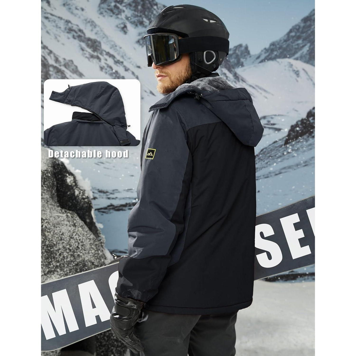 Herren Winterjacke Warm Gefüttert Wasserdicht Skijacke 3XL