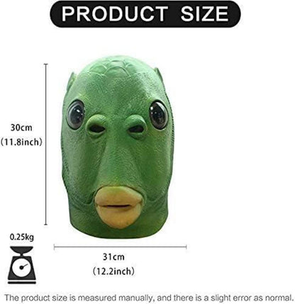 Halloween Fisch Tier Latex Maske Party Neuheit Grün Costume Cosplay