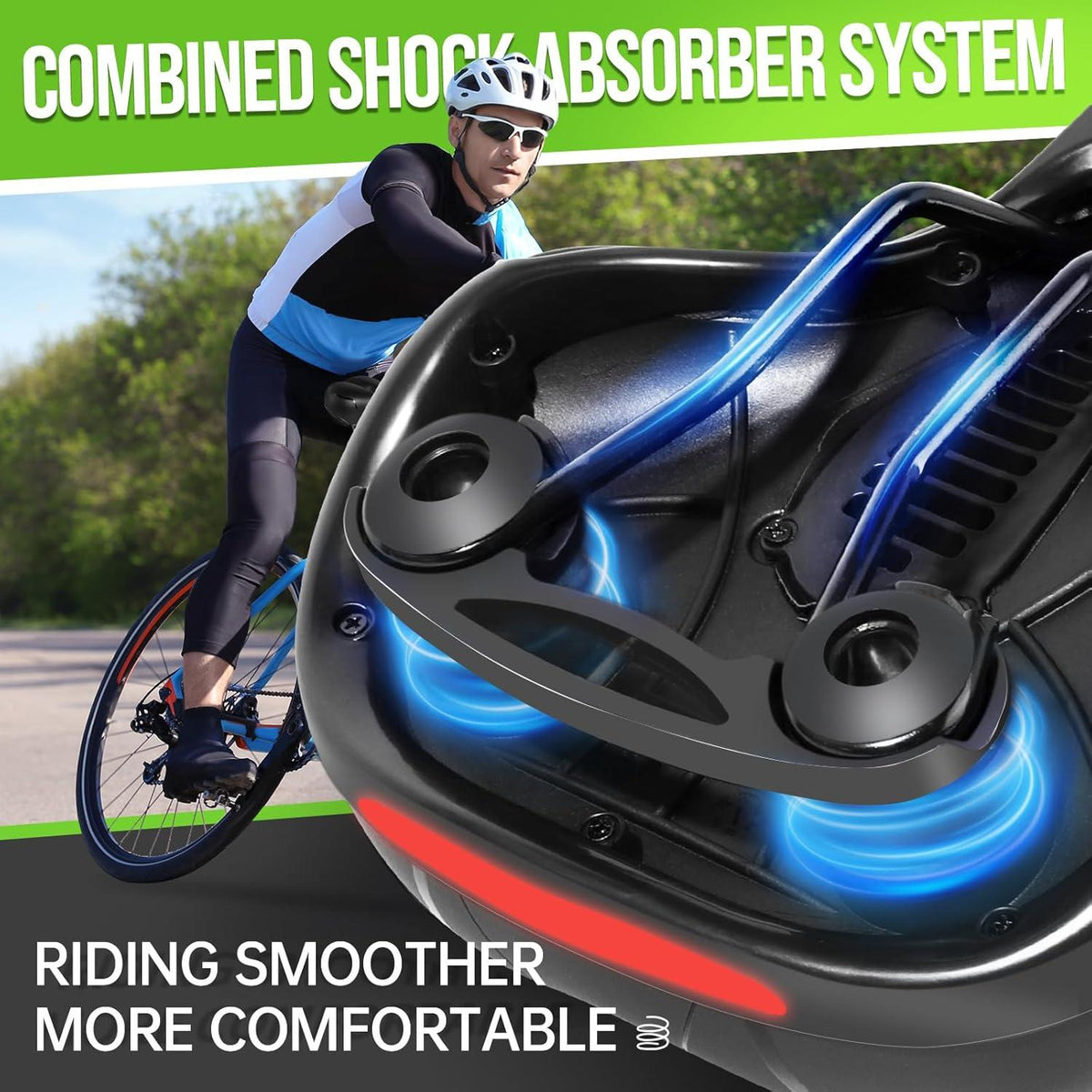 SPGOOD Fahrradsattel Memory Foam Ergonomisch Atmungsaktiv Damen Herren