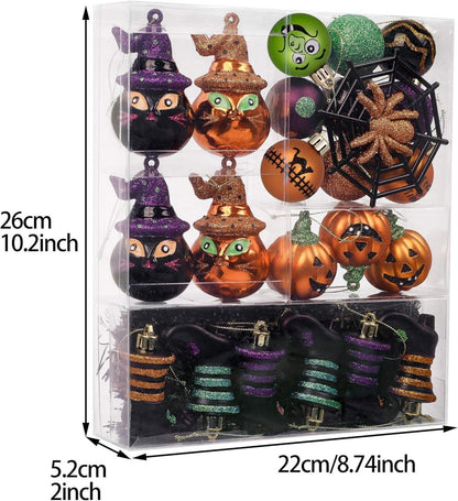 Valery Madelyn 24-teiliges Halloween Baumkugel Ornament Set - Freche Deko