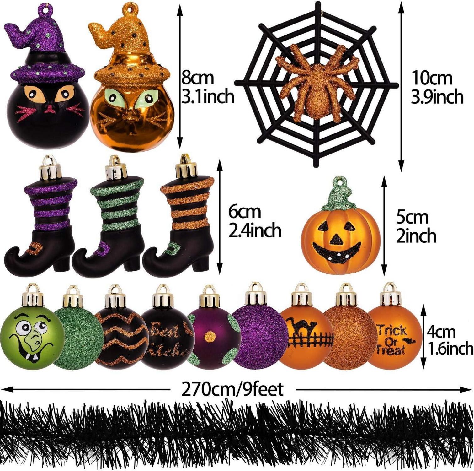24 Stücke Halloween Kugeln Ornamente Freche Dekorative Bruchsicher