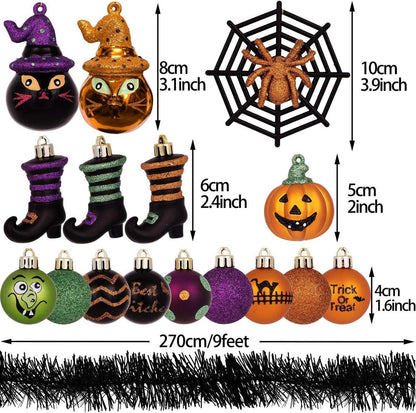 24 Stücke Halloween Kugeln Ornamente Freche Dekorative Bruchsicher