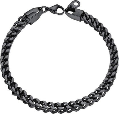 U7 Franco Link Panzerkette Edelstahl Gliederarmband 4,5mm 21cm