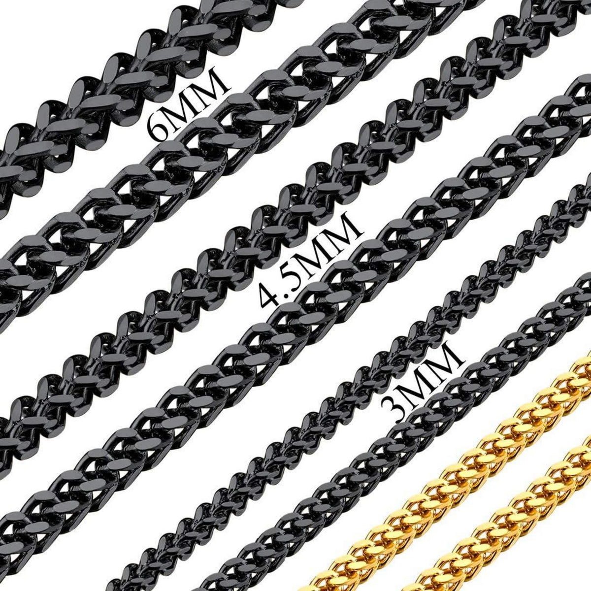 Franco Kette Armband Edelstahl vergoldet 4,5mm 21cm