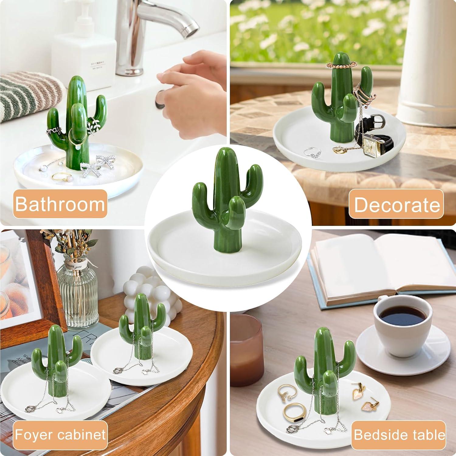 Keramik Kaktus Schmuckschale Tablett Organisator Deko Aesthetic