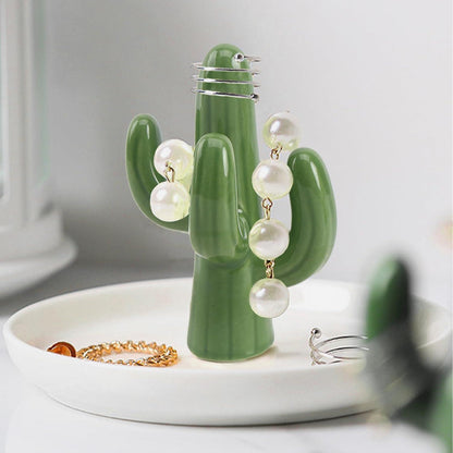 Kaktus Keramik Schmuckschale Tablett Organisator Deko Geschenk